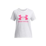 Under Armour UA BIG LOGO SS Kız Çocuk T-Shirt White/Super Pink/Super Pink YSM