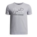 Under Armour UA GL FOUNDATION SS Erkek Çocuk T-Shirt Mod Gray Light Heather / / Black YXL