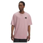 Under Armour UA HWT WOVEN LABEL SS Erkek T-Shirt Tourmaline Pink / / Black MD