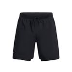 Under Armour UA LAUNCH 7'' 2-IN-1 SHORTS Erkek Şort Black/Black/Reflective XL
