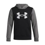 Under Armour UA Rival Flc Cblck Grphc HD Erkek Çocuk Sweatshirt Black/Castlerock Light Heather/White YXL