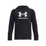 Under Armour UA Rival Fleece BL Hoodie Erkek Çocuk Sweatshirt, Black / / White, XS