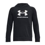 Under Armour UA Rival Fleece BL Hoodie Erkek Çocuk Sweatshirt, Black/White, L