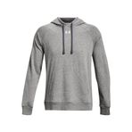 Under Armour UA Rival Fleece Hoodie Erkek Sweatshirt Castlerock Light Heather / / White LG