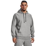 Under Armour UA Rival Fleece Hoodie Erkek Sweatshirt, Castlerock Light Heather/White, XL
