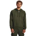 Under Armour UA Rival Fleece Hoodie Erkek Sweatshirt, Marine OD Green / / White, L
