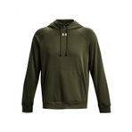 Under Armour UA Rival Fleece Hoodie Erkek Sweatshirt, Marine OD Green / / White, XL
