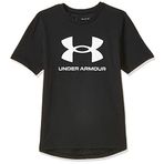 Under Armour UA SPORTSTYLE LOGO SS Kız Çocuk T-shirt, Black, White, Çocuk S