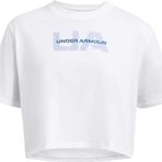Under Armour UA W BOXY CROP BRANDED SS Kadın Basic Tişört, Beyaz, XL