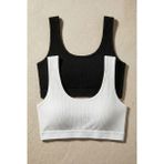 Underwear Bodyway 2'li Paket Fitilli Bralet Büstiyer Esnek Sütyen Günlük Spor Crop Top - 80 - 85 - Siyah - Beyaz