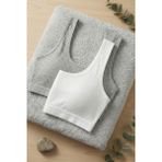 Underwear Bodyway 2'li Paket Fitilli Bralet Büstiyer Esnek Sütyen Günlük Spor Crop Top - 90 - 95 - Beyaz - Gri