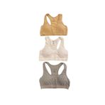 underwear bodyway 3'lü Pedli Kadın Sporcu Büstiyer Ten Rengi-Beyaz-Gri 80-85