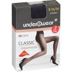 Underwear Likralı Külotlu Ince Çorap 20 Den, Siyah 36/38 Beden - 36 - 38