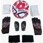 Unes Futbol Topu ve Aksesuarları Seti – Tekmelik, Çorap ve Kaleci Eldiveni - Siyah - Beyaz - Kırmızı