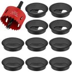 Unfathomable 20'li Paket Kablo Grommet Masası, Kablo Geçidi, 1 x Delik Testeresi ile 60 mm Plastik Kablo Kapağı, Siyah Kablo Çıkışı Yuvarlak (Yurt Dışından)