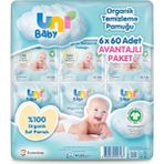 Uni Baby 3 Adet Bebek Temizleme Pamuğu 6X60 Adet
