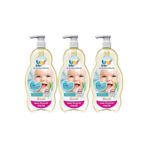 Uni Baby Bebek Saç ve Vücut Şampuanı 900ml, 3'lü Set, Pompalı
