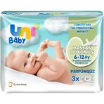 Uni Baby Hassas Dokunuş 156 Yaprak Parfümsüz 3x52 Beyaz Islak Mendil
