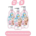 Uni Baby Kolay Tarama Saç ve Vücut Şampuanı 3'lü Set 2100 ml Şeffaf Özellikli Ürün