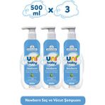 Uni Baby Newborn Yenidoğan Saç ve Vücut Şampuanı 500 ml 3'lü