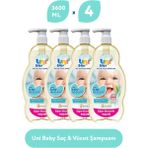 Uni Baby Şampuan Boyasız Pompalı Bebekler Için 4 Lü Set 900 ml - Beyaz - 0 - 2 Yaş