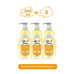 Uni Baby Sensitive Saç ve Vücut Şampuanı 500 ml 3'lü