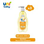 Uni Baby Sensitive Saç ve Vücut Şampuanı 900 ml 3'lü