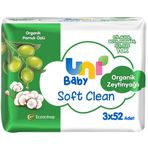 Uni Baby Soft Clean 3x52'li Organik Zeytinyağlı Islak Havlu