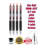 Uni-Ball Pilot OMN-207 0.7 mm Jel Roller Kalem, Kırmızı, 4 Adet Set