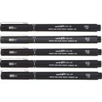Uni-ball Pin Teknik Çizim Kalemi Siyah Set ( 5 Adet )