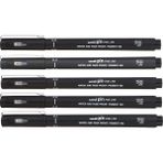Uni-Ball Pin Teknik Çizim Kalemi Siyah Set