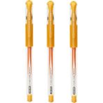 Uni-Ball Signo Needle ( 0.38 ) Iğne Uçlu Jel Kalem Altın Sarısı ( Üç Adet ) - Uç Kalınlığı