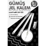 Uni-Ball UM 100 Signo Fine Roller Kalem Gümüş 3 Adet 0 8 mm Davetiye Kalemi