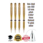 Uni-Ball UM-153 1.0 mm Pilot Roller İmza Kalemi, Altın, 4'lü Set