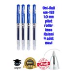 Uni-Ball UM-153 1.0 mm Pilot Roller İmza Kalemi, Mavi, 4 Adet