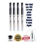 Uni-Ball UM-153 1.0 mm Pilot Roller İmza Kalemi, Siyah, 4 Adet Set