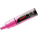 Uni Chalk Marker Wet Wipe Pwe-8k Kesik Uçlu Sıvı Tebeşir Kalemi Fosforlu Pembe