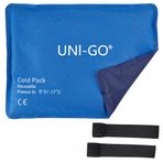 UNI-GO Jel Buz Paketi 25,4 cm x 33 cm Yeniden Kullanılabilir Soğuk Sıkıştırılmış Jel Soğuk Paket İki Kayışlı Soğuk Paket, Tüm Vücut, Ağrı Kesici, Yaralanmalar, Siyatik, Migren, Ameliyat Sonrası ve