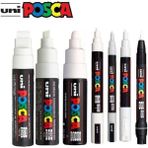Uni Posca 8 Parça Beyaz Boy Kalem Seti Su Bazlı ve Kokusuz Kalemler ile Her Yüzeye Uygun