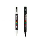 Uni Posca Marker Kalem Pc-3M (0.9-1.3Mm) 2Li Set Siyah Ve Beyaz