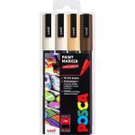 Uni Posca Marker Kalem Pc-3m (0.9-1.3mm) 4'lü Sıcak Renkler Seti - Renkli