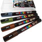 Uni Posca Marker Kalem Pc-3m (0.9-1.3mm) 4'lü Toprak Renkler Seti - Renkli - Standart