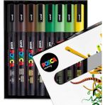 Uni Posca Marker Kalem Pc-3m (0.9-1.3mm) 8'li Toprak Renkleri Seti - Renkli - Standart