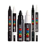 Uni Posca Marker Kalem Siyah Beyaz Tonları 2