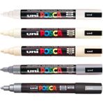 Uni Posca Marker Kalemi Pc-5m (1.8-2.5mm) 5'li Set Beyaz Tonlar