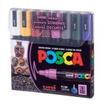 Uni POSCA PC-5M 1.8-2.5 mm 8'li Set Koyu Renkler Boyama Markörü