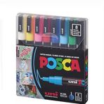 Uni Uni Posca PC-3M (0,9-1,3mm) 8li Set Ana Renkler