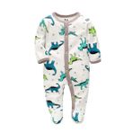 Uni-Wert Bebek tulumu erkek kız çocuk pijama pamuk pijamalar tulum bebek gece çamaşırı çizgi film uyku tulumu, Dinosaurier, 6-9 Monate
