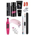 Uni zer 9 Parça Evde Tırnak Uzatma Poly Gel Seti Protez Tırnak Yapma Polijel Uygulama Full Set UV Led Red