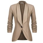 UNibelle Blazer Kadın Şık Sportif Uzun Blazer İş 3/4 Kol Uzun Ceket Slim Fit Yaz S-3XL, koyu haki, 3XL